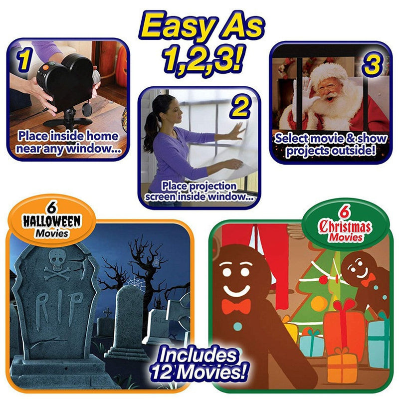 New 2 in 1! Halloween and Christmas Laser Projector 